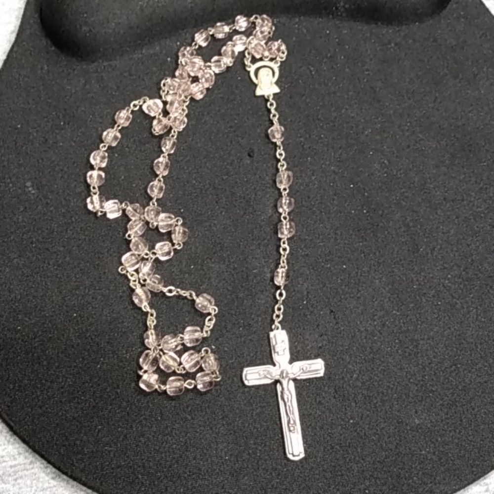 Purple stone Rosary Bead Necklace